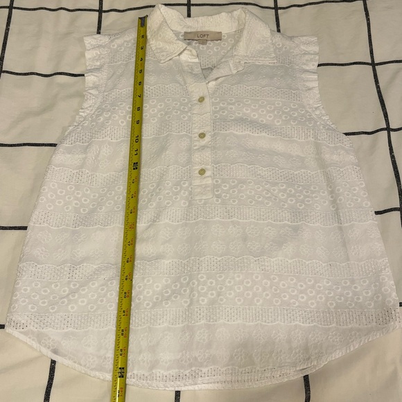 Loft Embroidered Collared Ruffle Henley Top - Picture 5 of 7